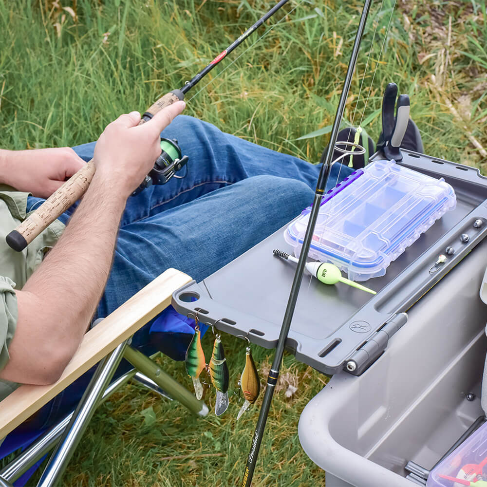 close up of GCO-5FSH filled with fishing gear