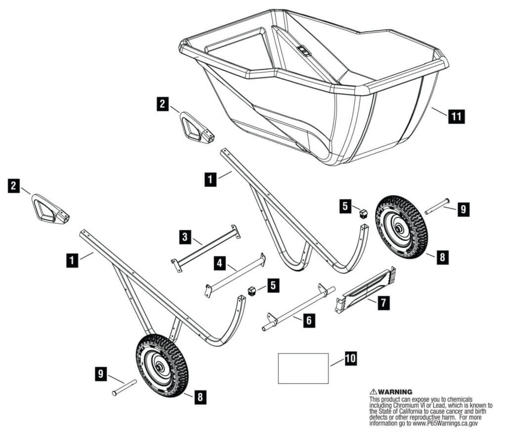 GCR-10 Replacement parts exploded drawing