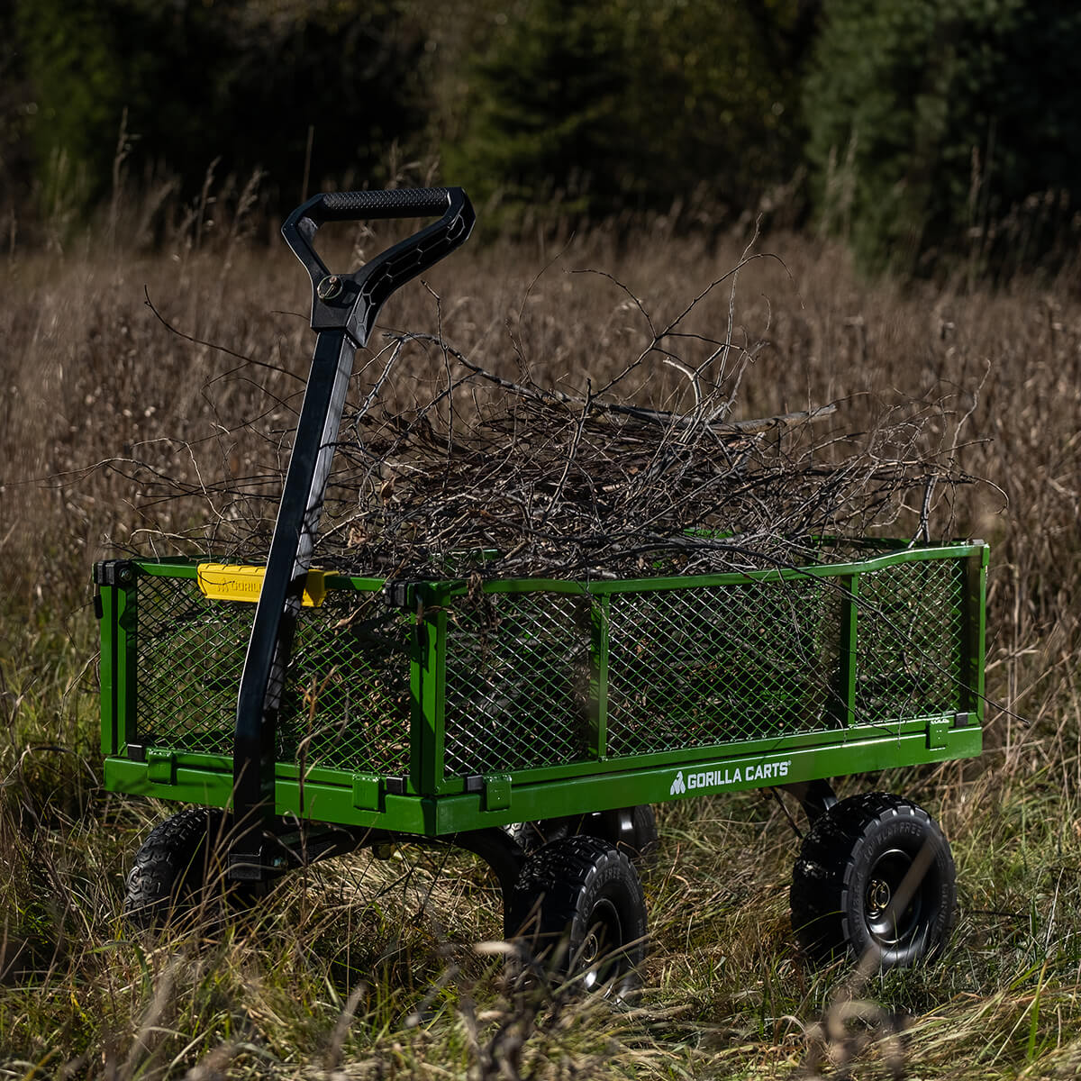 2140GCG-NF filled with branches in a field